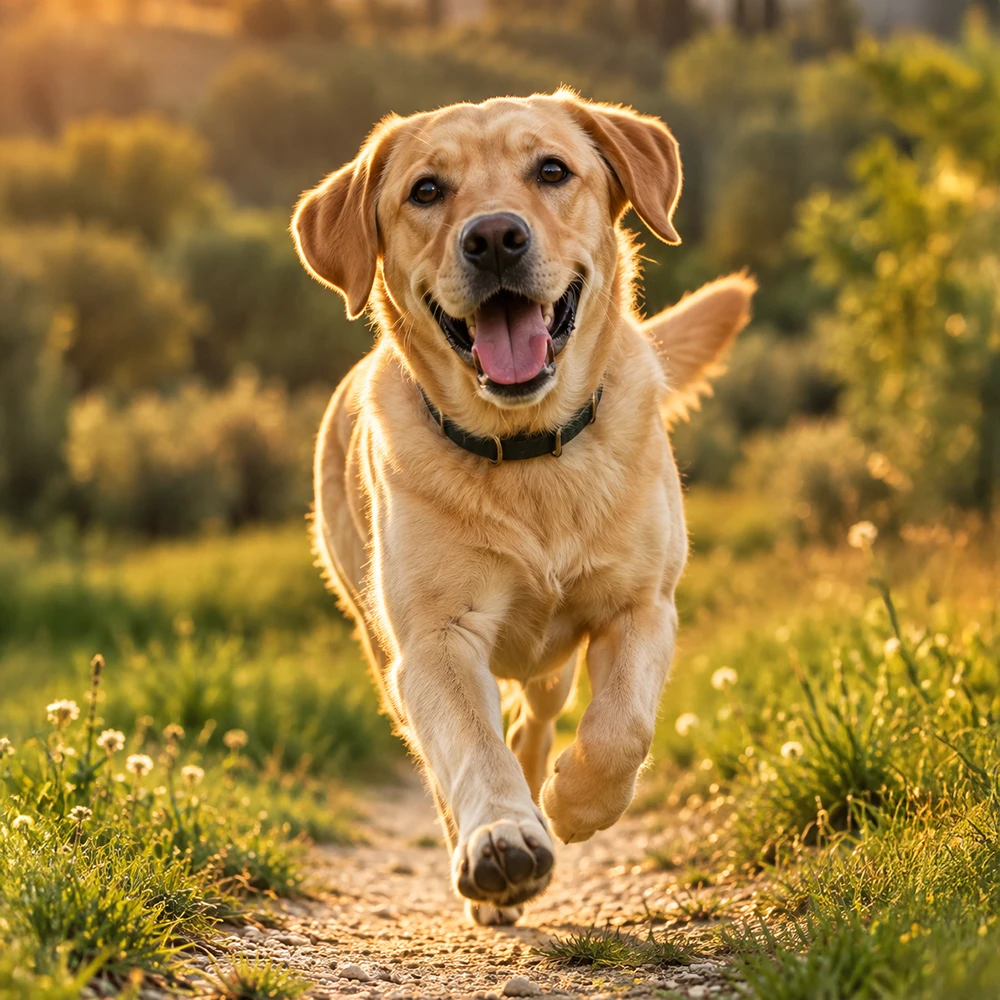 Cucciolo che corre felice